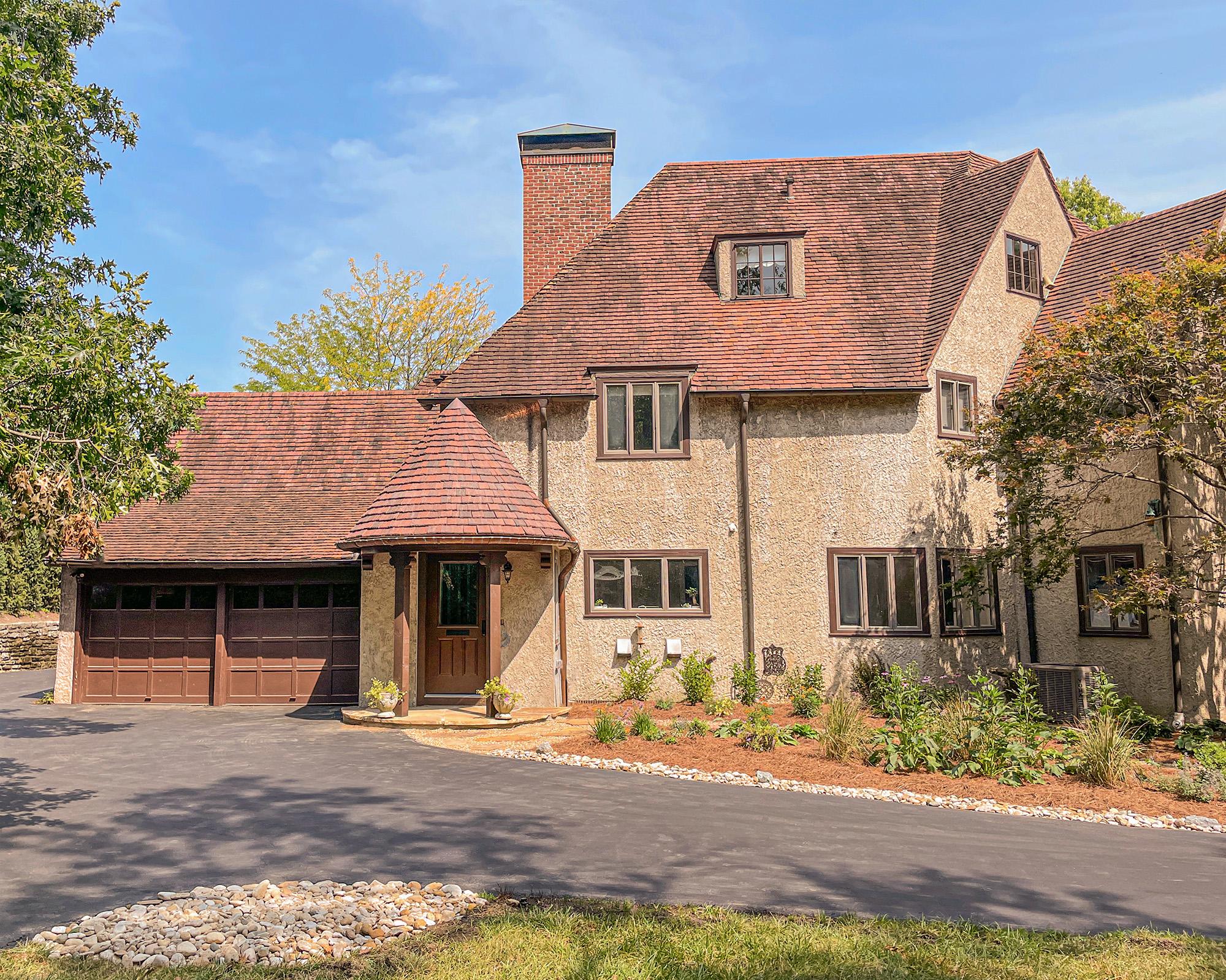 New front entrance with tile roof and stucco, Wilcox Architecture: residential architect